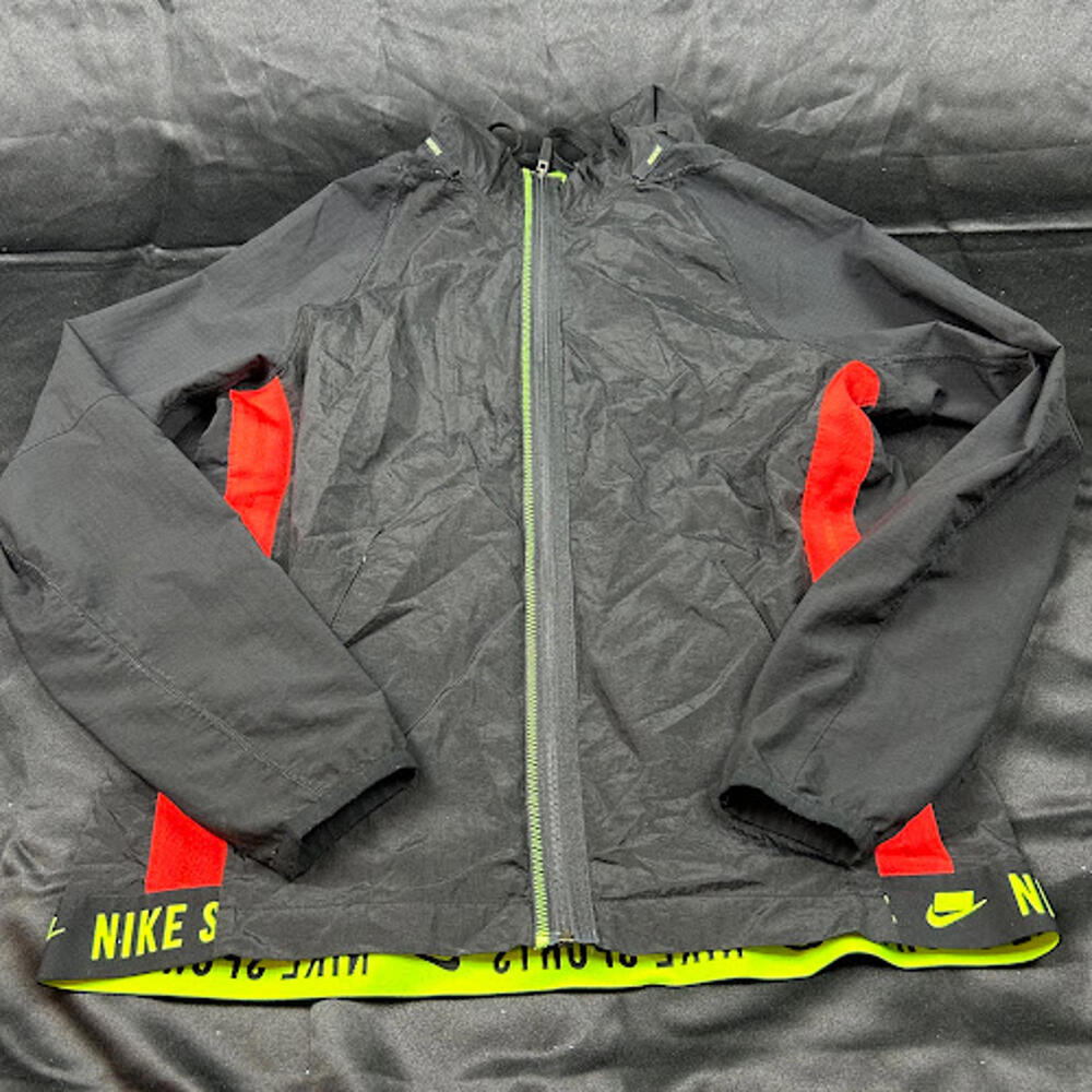 Nike Black Sweatpants with Red Panels and Neon Yellow Trim